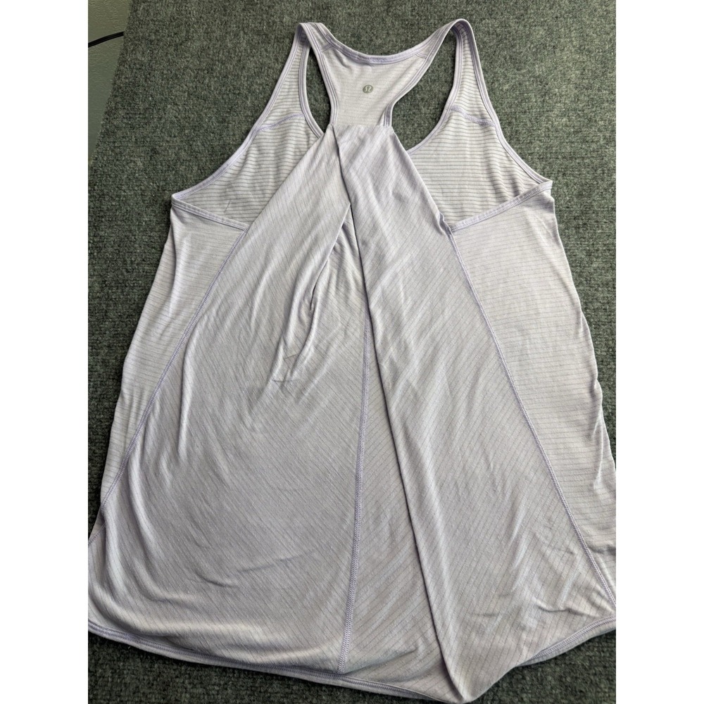Lululemon Twist Back Racerback Tank Light Lavender Heathered Womens Size 12 - Picture 7 of 9